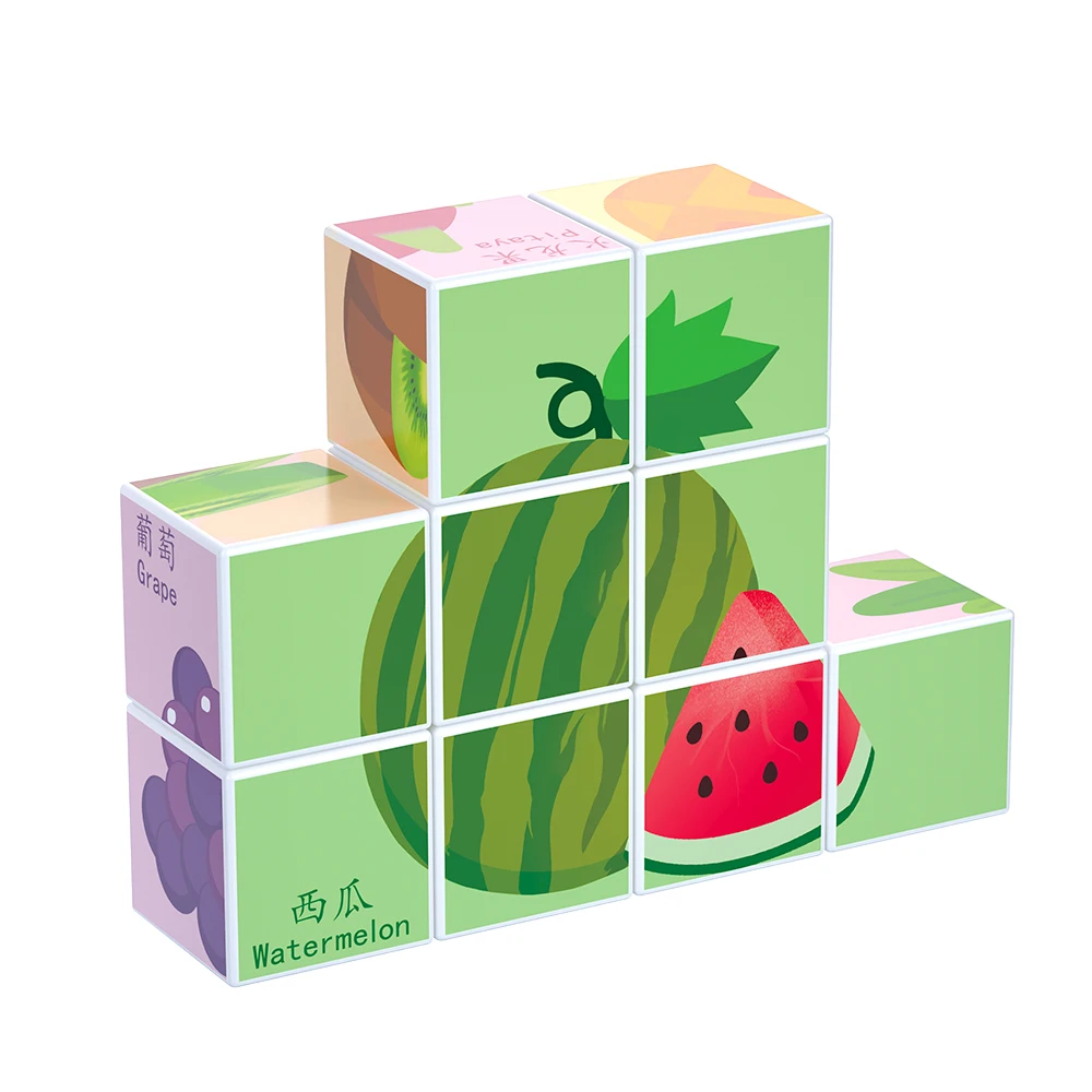 3D Puzzle Education Toys for Kids Cartoon Printed Colorful DIY Magnetic Infinity Folding Style For Adults 2 In 1 Magic Cube