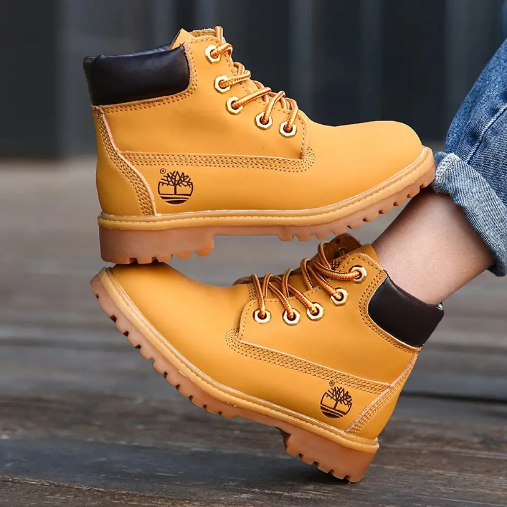 Высококачественные уличные повседневные Ботинки Martin, плюшевая нескользящая кожаная обувь, детские ботинки для мальчиков и девочек