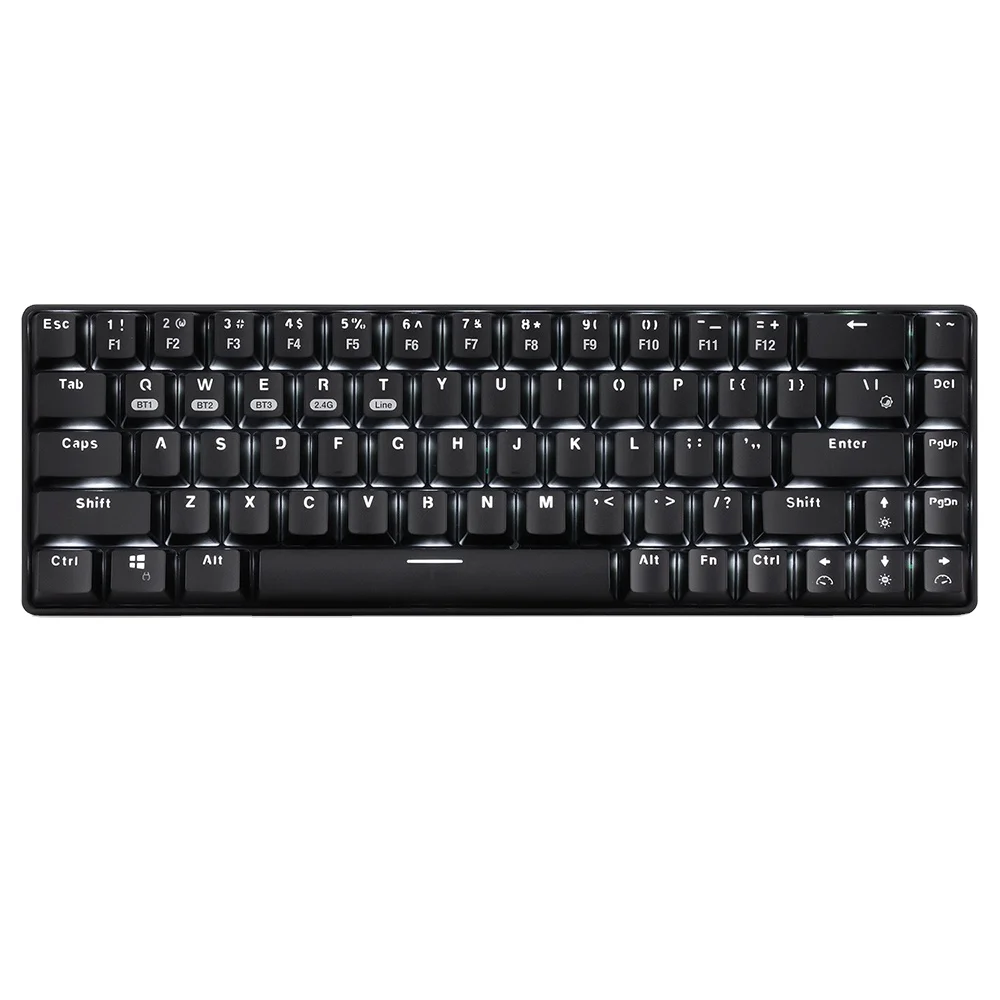 
2021 RGB Universal 68 Keys Professional Wireless Mechanical Keyboard bt Retro Computer Rechargeable K68 Blue Axis Keyboard 