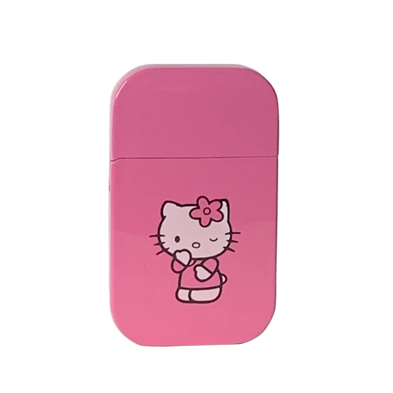 Розовый Hello Kitty Зажигалка Ветрозащитная розовое пламя Милая для девочек