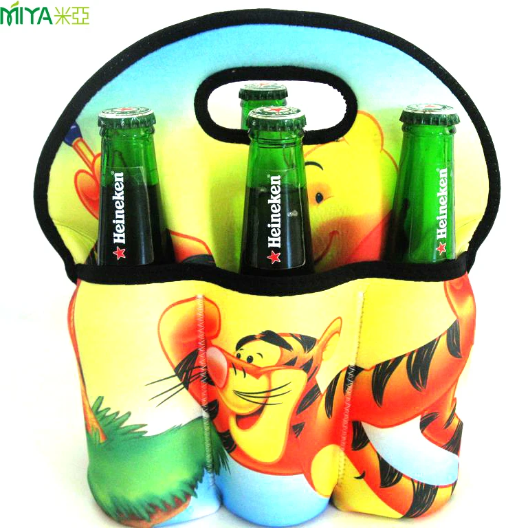 
Hot sale 6 pack carrier neoprene beer bottle holder beverage beer cooler bag 