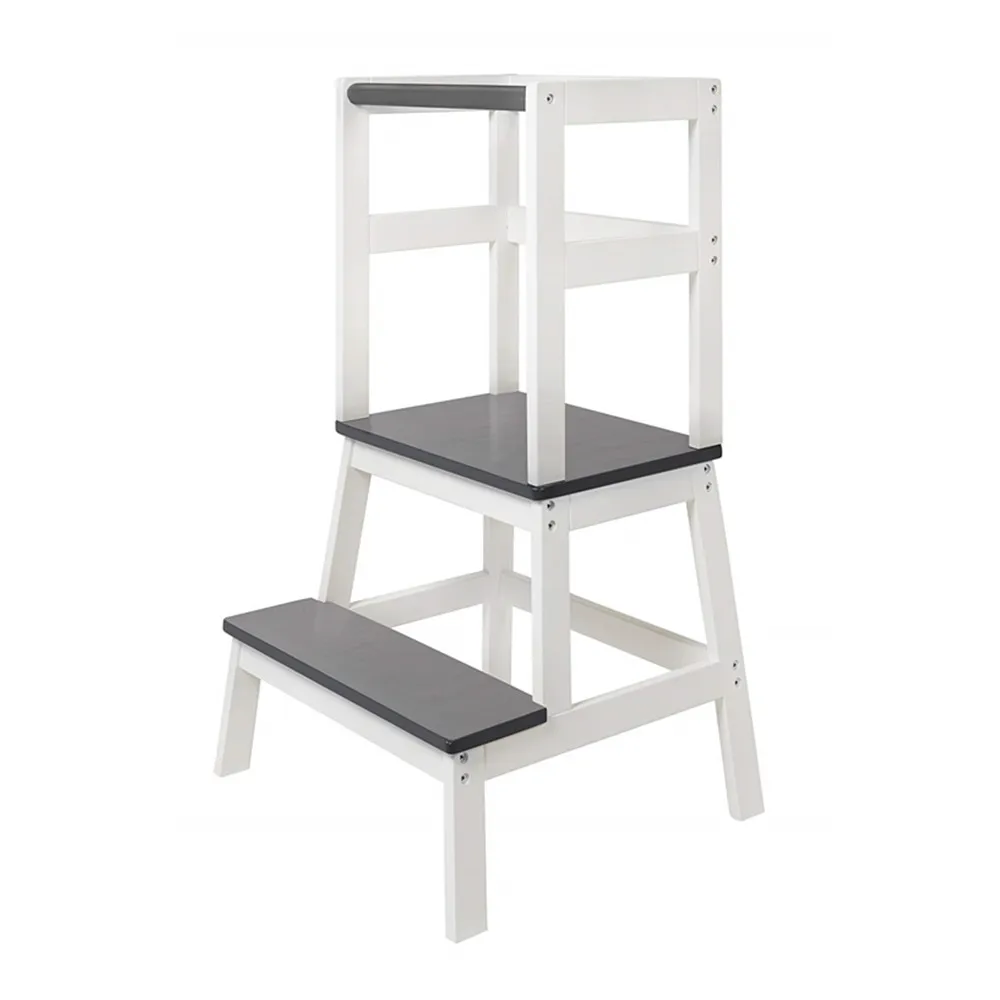  Bamboo Learning Tower with Safety Rail Kids Kitchen Step Stool