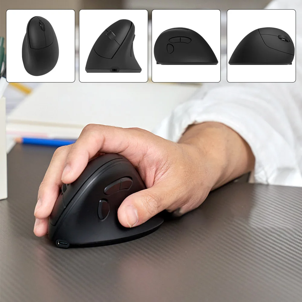 SAMA Hot Sale BT Mouse Ergonomic 2.4G Mute Silent Rechargeable Office Dual Mode Optical Ir Wireless Vertical Mice