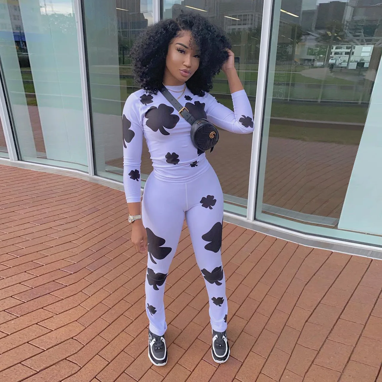 Dropshipping New Arrivals Print Bodycon Casual Womens Sets Women Clothing Sets 2022 Fall Clothing For Women