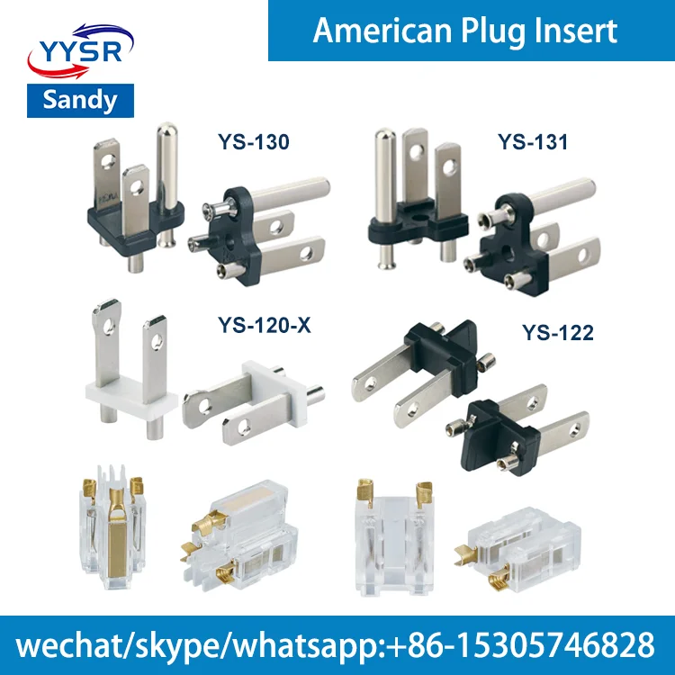 american plug insert(YS-131 UL 15A 2-pole,3 wire grounding plug) for power supply cords