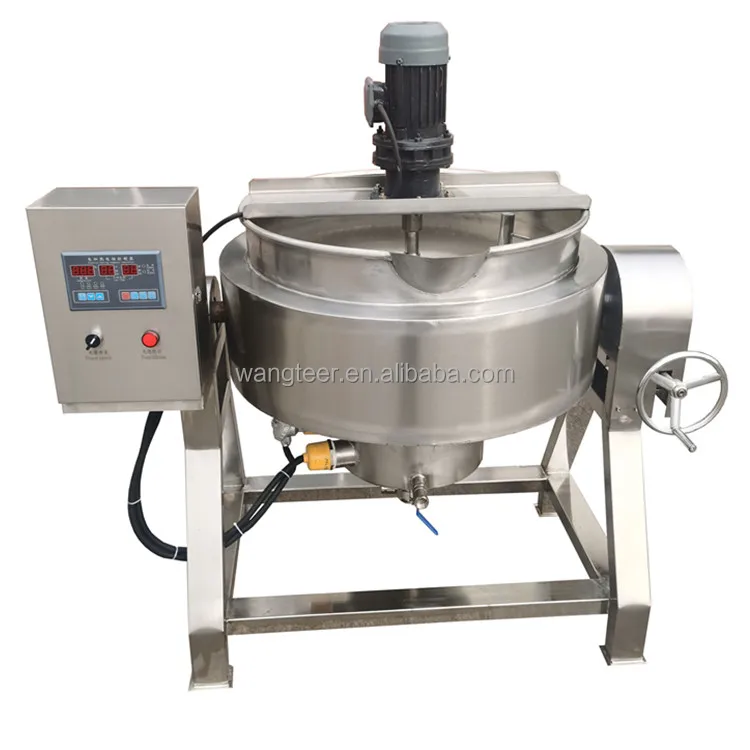 100L 200L 300L 500L Industrial Cooking Pot Steam Double Jacketed Kettle