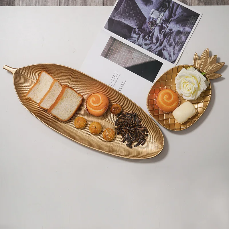 Nordic Snacks Candy Plate Living Room Home Dining Table Storage Tray Gold Wholesale Wedding Home Accessories Decoration