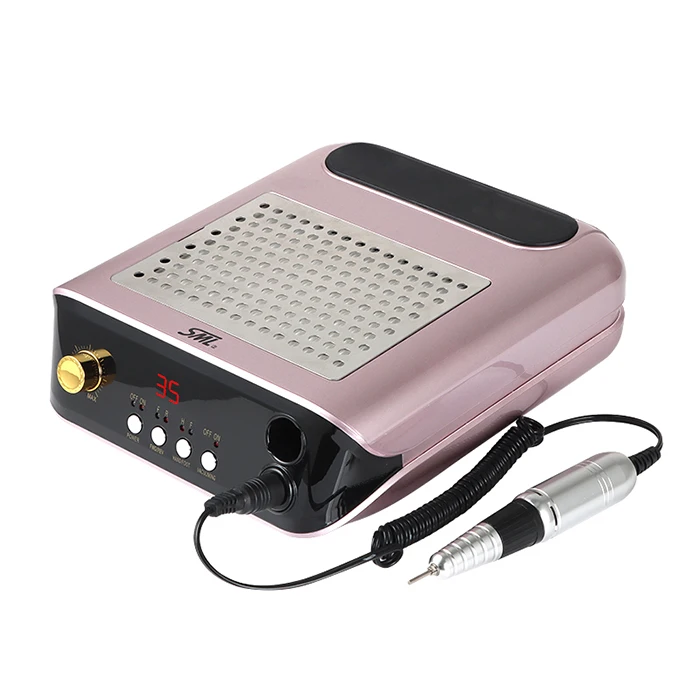 2 in 1 35000RPM Electric Nail Drill Polisher Nail Dust Cleaner Vacuum Suction Machine Nail Gel File Curing Dryer Manicure Device