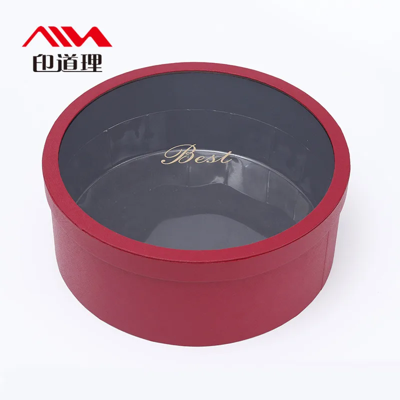 Wholesale  Cardboard With Hat Round Tube  Luxury Round Flower Box Velvet Box For Rose Packing