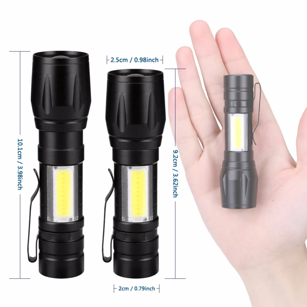 Hlm Portable Rechargeable 3w Mini Handheld Led Flashlight For Biking Camping