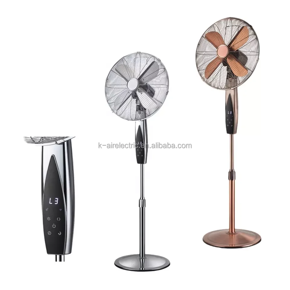 Luxury Style Metal Stand Floor Pedestal Classic 16 18Inch Retro Electric Touch Sensitive Control Air Cooling Fan