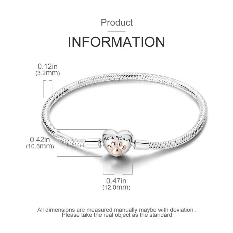 Classic Series Bracelet 925 Sterling Silver Heart Bucket Buckle Diy Bracelet Designing Original Charm Beaded Diy Jewelry