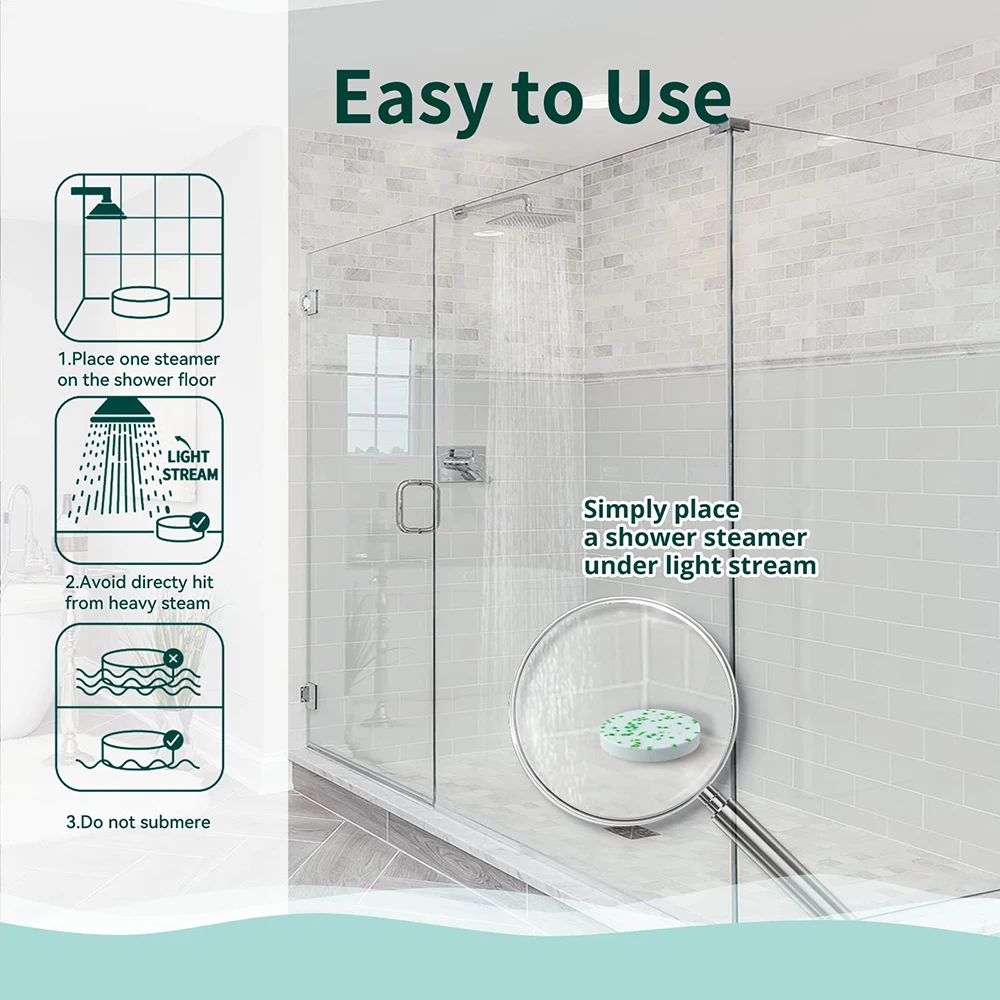 Custom Eucalyptus Shower Bath Steamers Aromatherapy 16 Pack for 35g