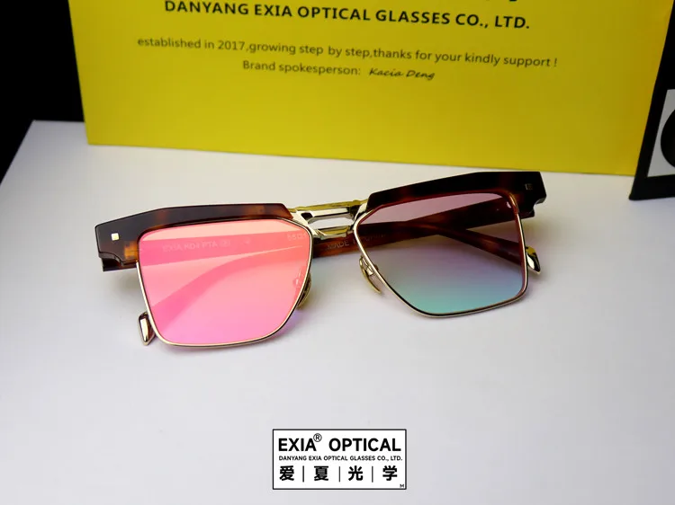 EXIA Sunglasses KD4 Titanium Acetate Frame Flat Base Curve 0 with CR39 Flat Lenses Mix Colors