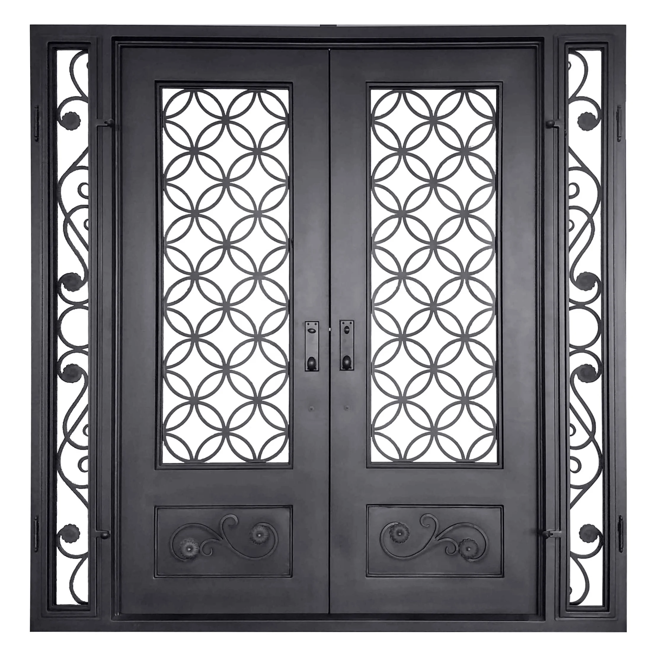 Powder coated sliding iron french door interior design house used