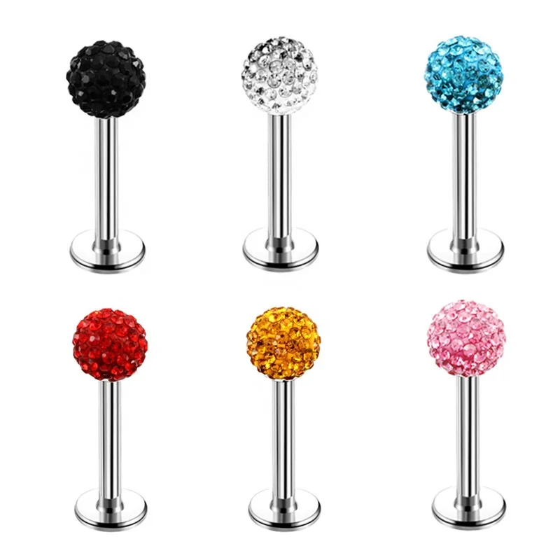 Wholesale surgical 316 Stainless steel Nipple piercing Nose piercing jewelry Set Shambhala Stone Body Belly jewelry for Women