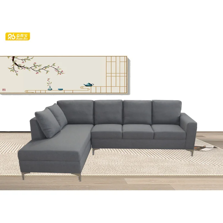 Modern Sofas For Living Room Linen Fabric Sofa L Shaped Corner Modular Couches Sectional Sofa 5715