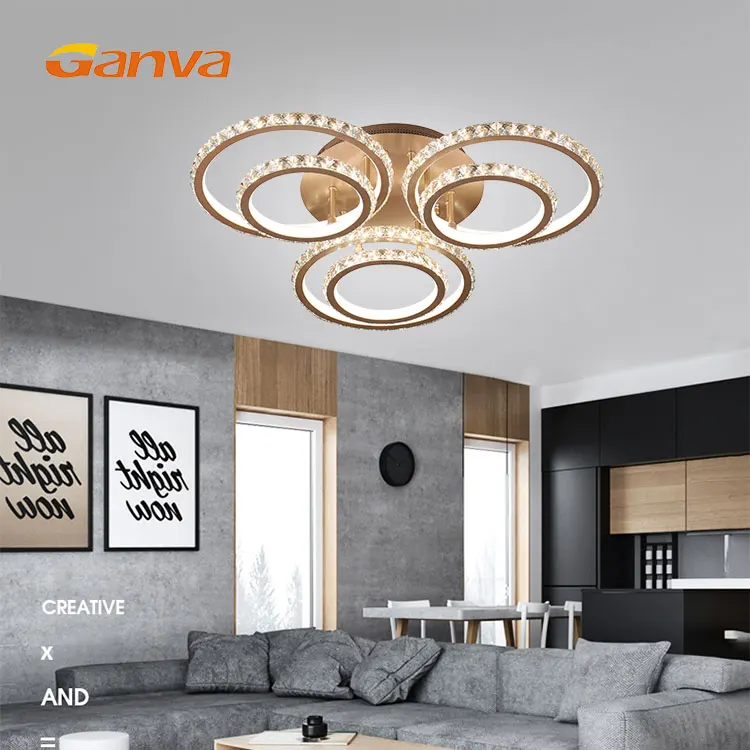 Modern Fixtures Luxury Flush Mount Remote Control Acrylic Led Ceiling Light