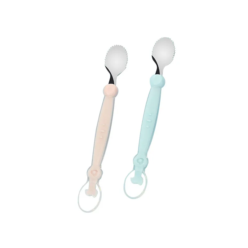 
Silicone Stainless Steel Multi Purpose Spoon Baby Feeding Spoon 