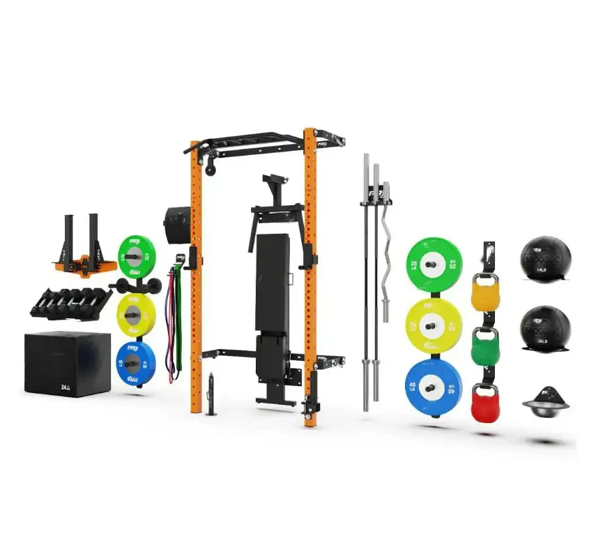 Dinuo Home Gym Fitness Equipment Wall-Folding Rack Wall Mount Squat Rack with Multi-Grip Bar