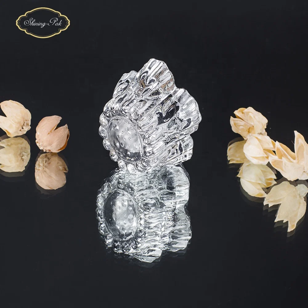 D59.3*H35.8MM 127.7g Clear Empty Luxury Glass Candle Holders Lanterns Candle Jars