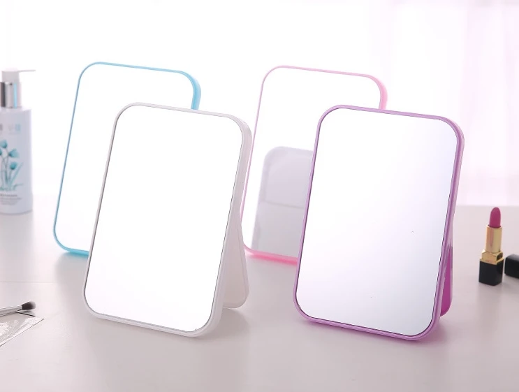 Portable desktop desktop makeup mirror support trademark custom folding home rectangular mirror