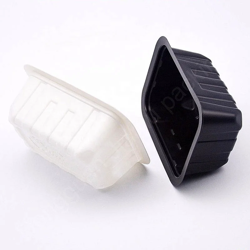 White and black biodegradable plastic food container box