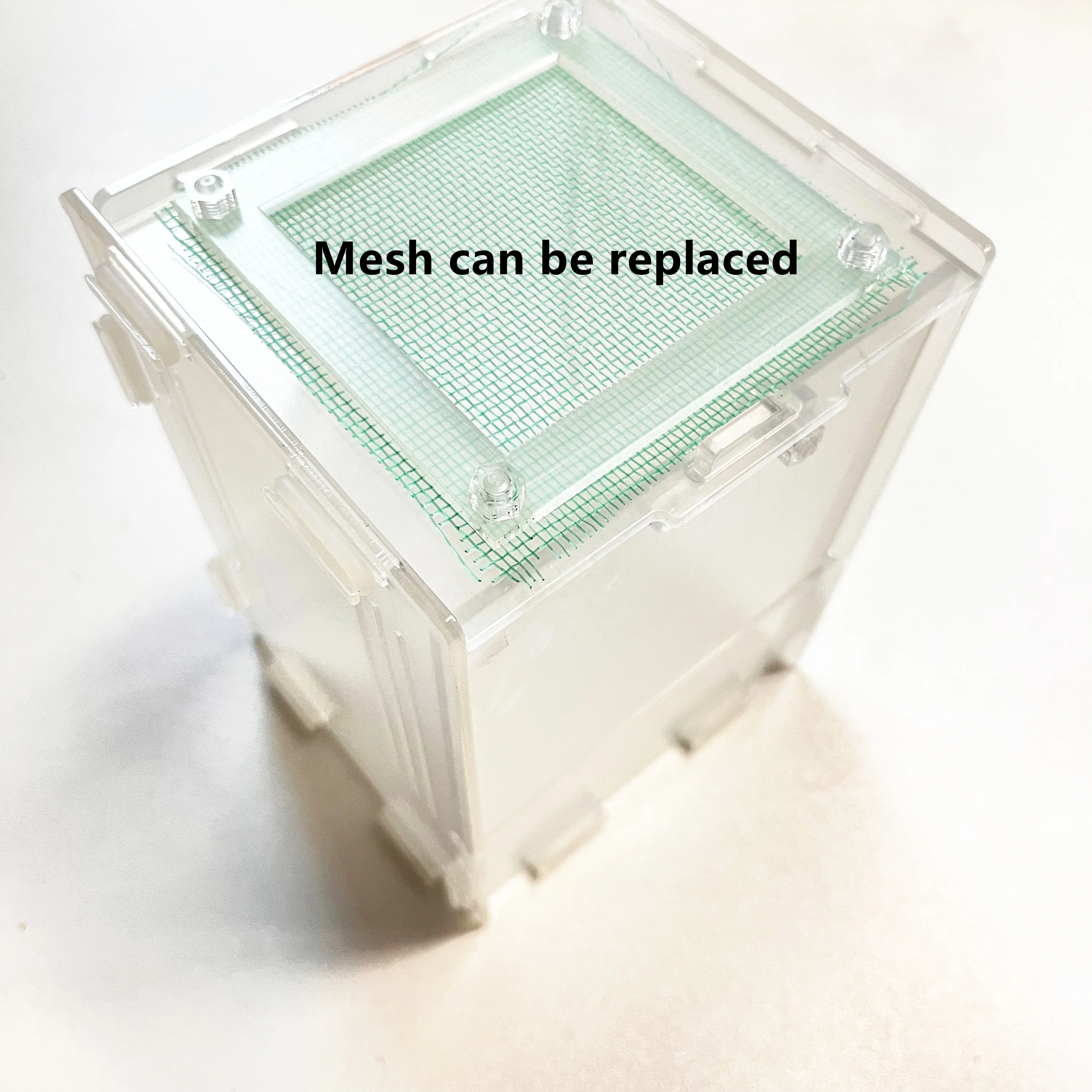 Custom logo factory pmma plexiglass acrylic pet reptile glass terrarium enclosure acrylic reptile terrarium cage with metal net