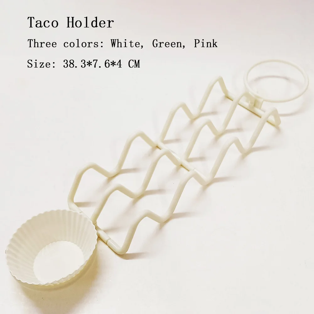 Taco Holder Stands Packs Large Taco Tray Plates Holds Up to 3 Tacos Each PP Health Material With 2 Cake Holder