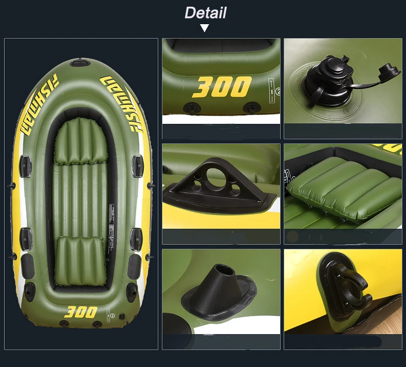 Factory direct selling inflatable boat thickened rubber boat 2/3/4-person fishing boat flood control wear-resistant kayak