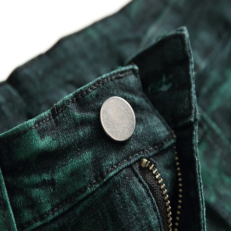 High Quality Green Ripped Denim Jeans Fashion Denim Jeans Pants