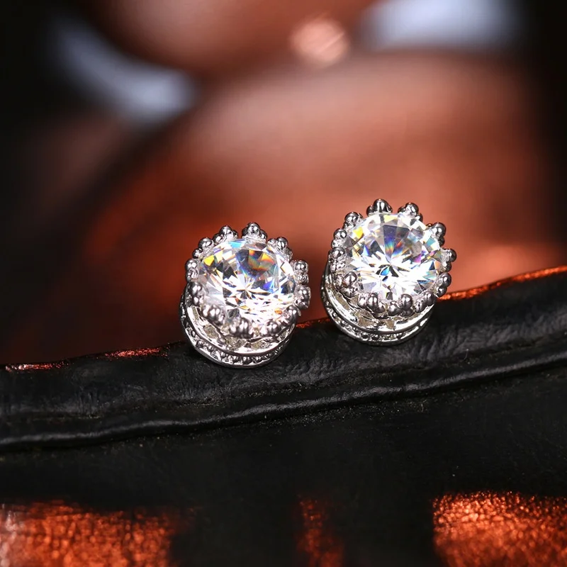  Fashion Good Quality Cubic Zirconia Studs Earrings For Women Jewelry Simple Brass CZ Charm Factory Wholesale