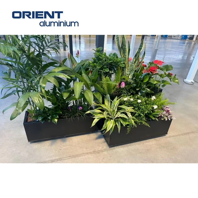 High quality aluminum outdoor planter pots raised Aluminium metal planter pot