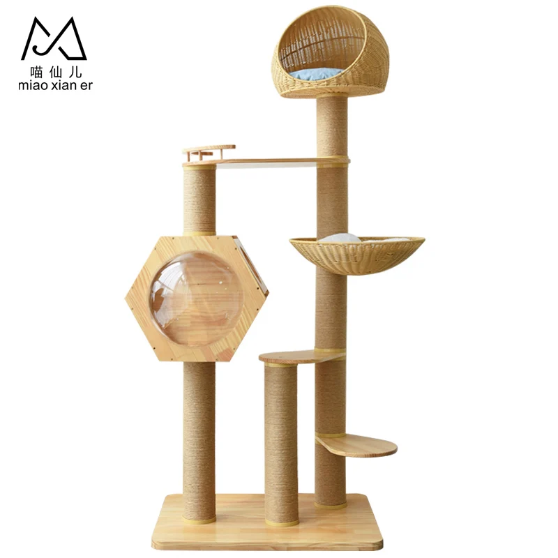 Wood Extra Large Cat Tree House Large Luxury Cat Tower Tree