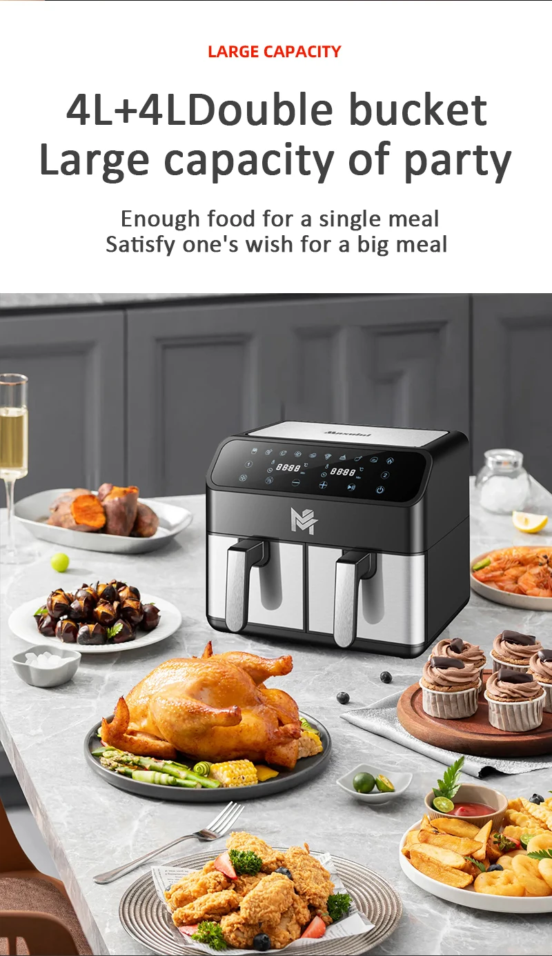 Digital Air Fryer with TurboCrisp Technology, Touch Screen Temperature Control, Timer and Auto Shut-off, Fully Programmable