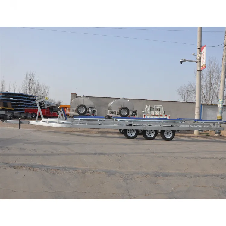customized 41 foot length three axle galvanized boat trailer