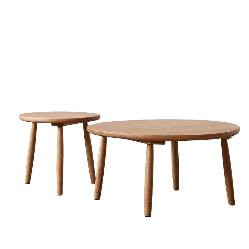 Home Furniture Modern  Design Solid Wooden Round Tea Table