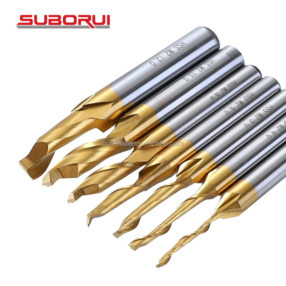 SUBORUI 3/4/5/6/8/10/12 мм Titanium HSS Концевая фреза с ЧПУ гравировальный одной для алюминия