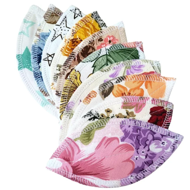 20 Pack Interlabial Organic Cloth Pads, Reusable Washable Menstrual Sanitary Napkins, Zero Waste 100% Cotton