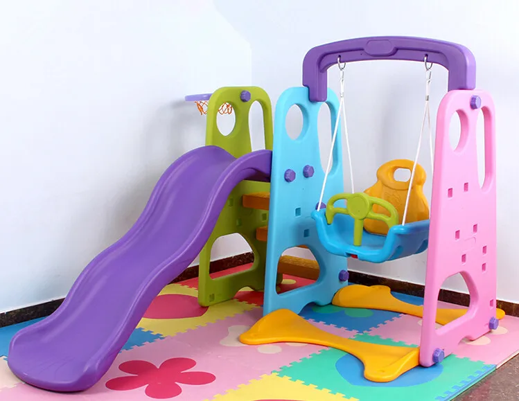 Plastic Indoor Slide with Basket for Kids