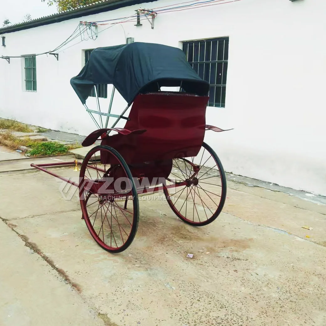Wholesale Sightseeing Hand-pulled Station Wagon 2 wheel Rickshaws Mini Pony Carriage for Sale