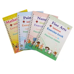 2022 Hot Sell 4 in 1 Large A4 Size Sank Magic Practice Copybook Reusable Magic Copybook Set With CPC Certification