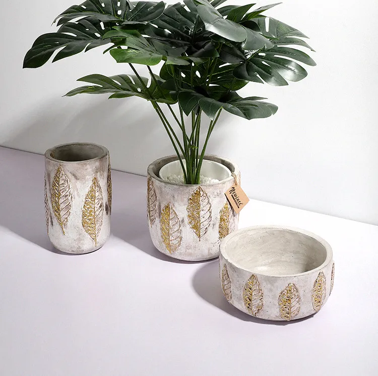 Factory price best quality outdoor balcony decor hot sale modern garden cement planters flower pot