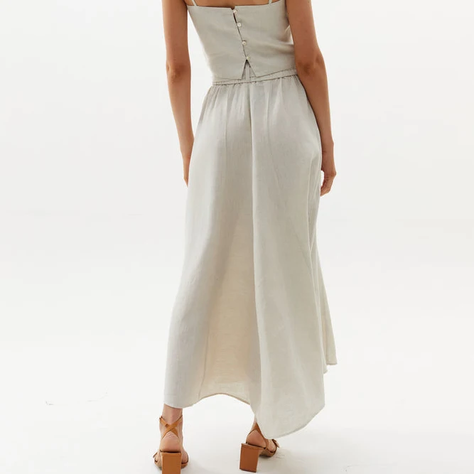 Oem Manufacturer Custom Fashion Maxi Long A Line Cotton Linen Skirt For Women