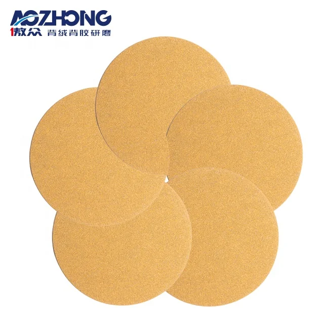 High Quality 150mm gold Sanding Disc Aluminum Oxide Abrasive Sandpaper disc