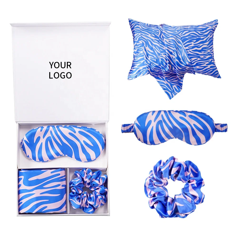 6A oeko-tex 100% mulberry silk pillowcase set with Scrunchies eyemask pure silk pillow case gift set 22 mm silk pillow case