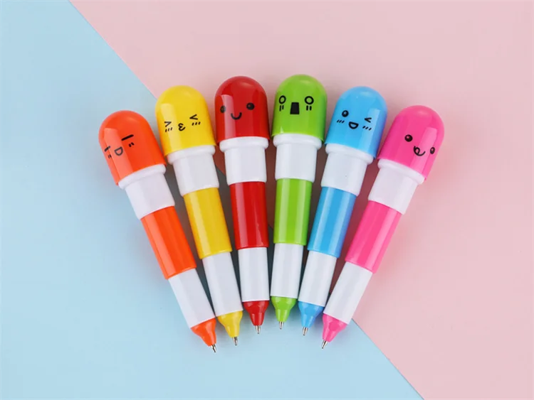 Hot-Selling Cute Portable Pill Shaped Pen Advertising Retractable mini Ballpoint Pen