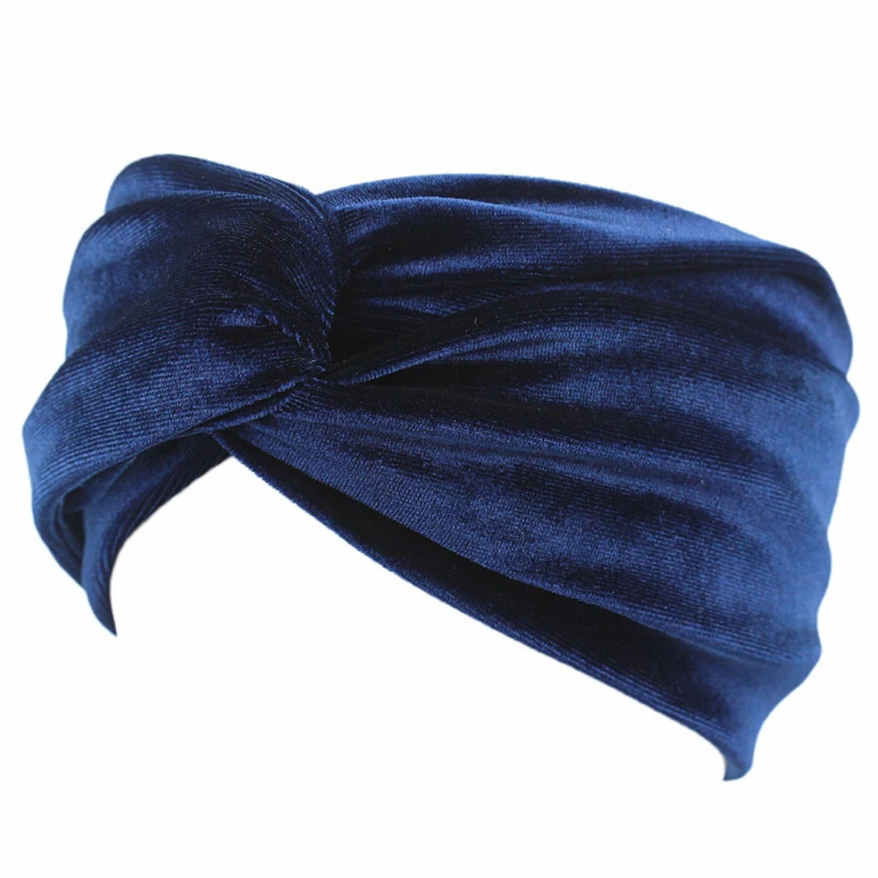 
Womens Velvet Twist Knot Headband Stretchy Elastic Head Wrap Turban Hair band 