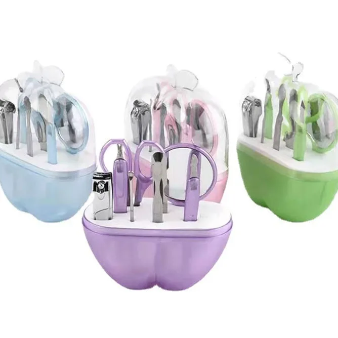 Cheap Multi Color 8 pcs Beauty Manicure Tools Nail Clipper Cutter Kit Grooming Pedicure Set