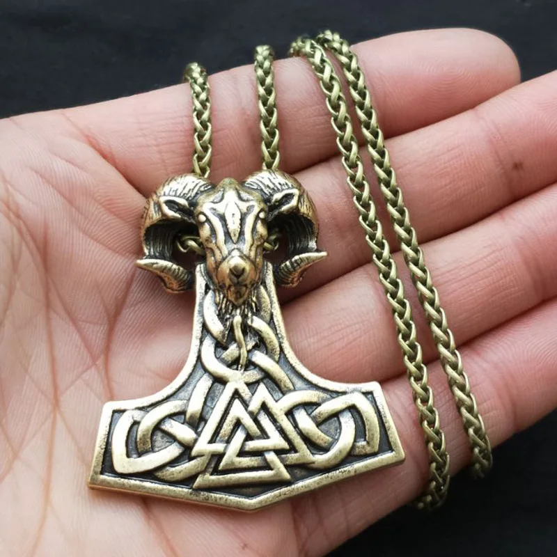 Взрывное ожерелье норвежского викинга с козой mjolnir пиратский амулет овечья голова